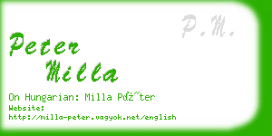 peter milla business card